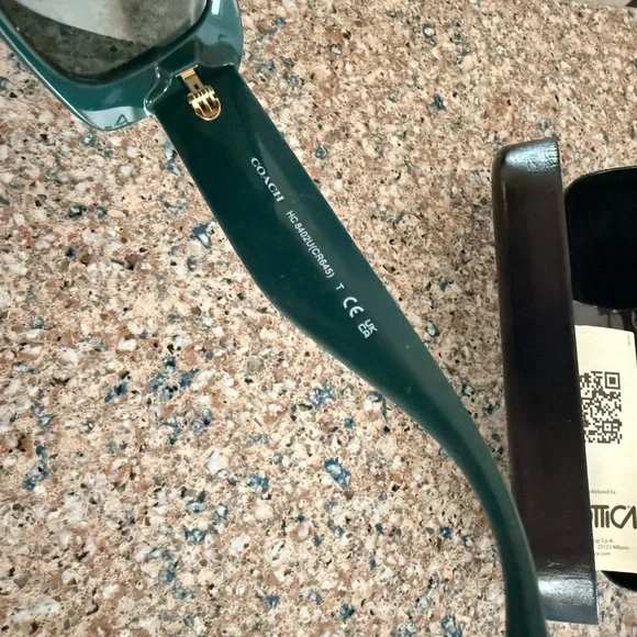 Coach Dark Green Rectangular Sunglasses - Picture 5 of 7